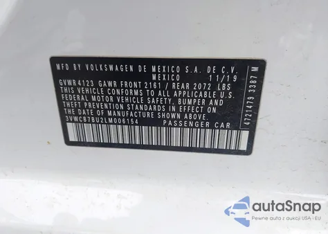 2020 Volkswagen Jetta 1.4T R-Line/1.4T S/1.4T Se из США, поврежденный, VIN 3VWCB7BU2LM006154